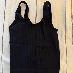 Black sleeveless top